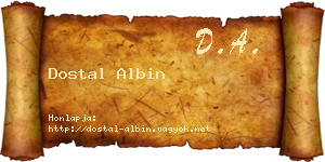 Dostal Albin névjegykártya